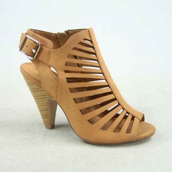 Women's  Fashion Strappy Caged Kitten Chunky Heel Sandal Shoes - Picture 5 of 16